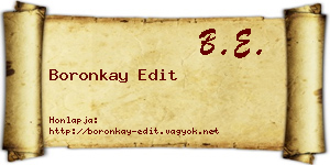 Boronkay Edit névjegykártya